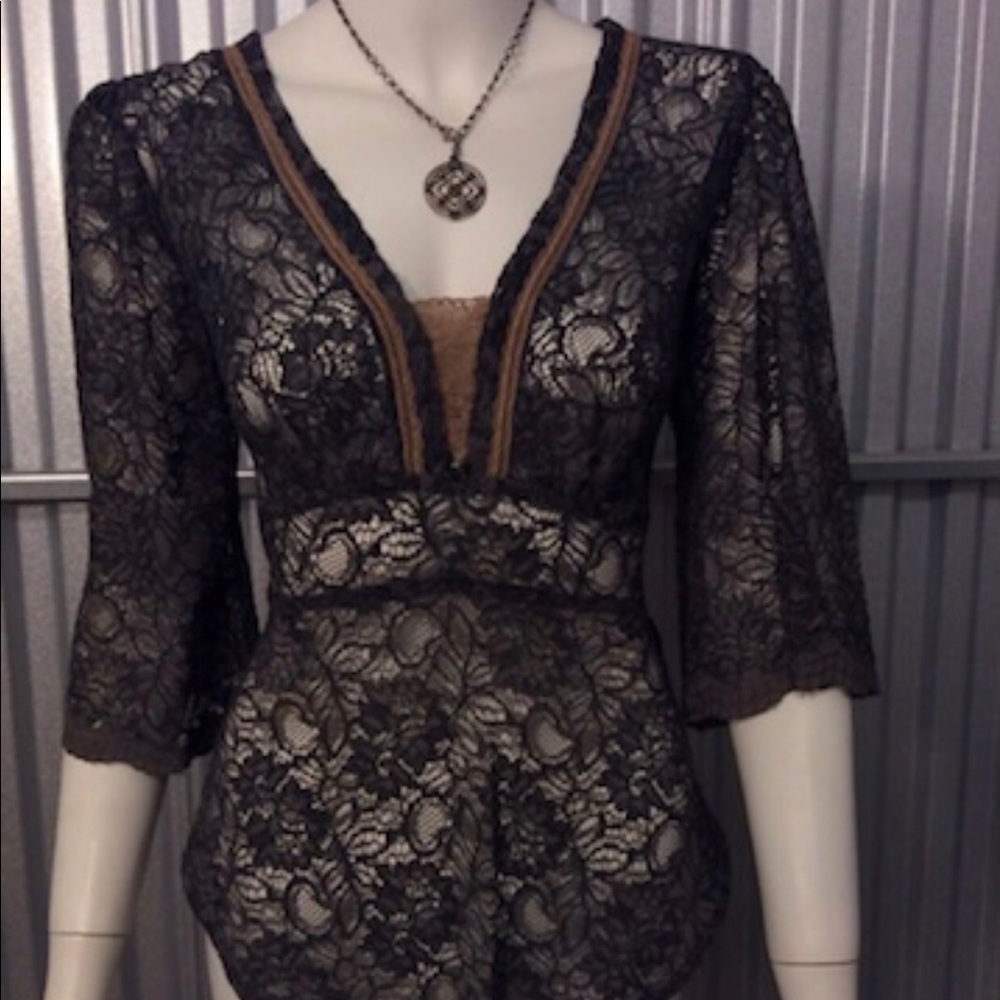 Burning torch lace top M